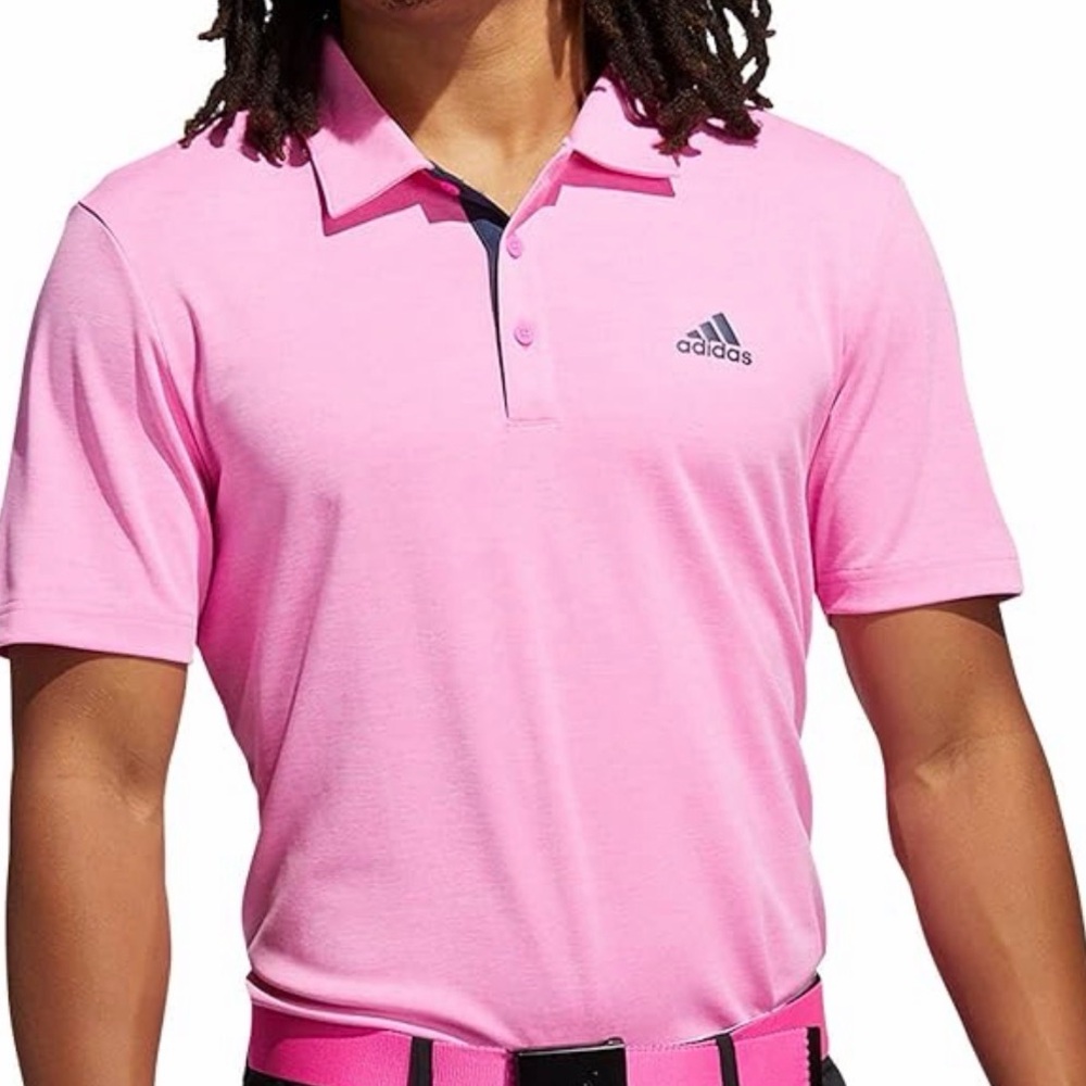 Adidas Men's Vibrant Pink Polo Shirt
